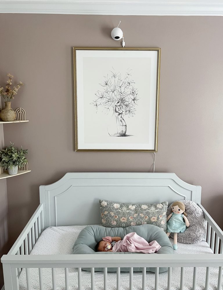newborn baby sleeping in crib