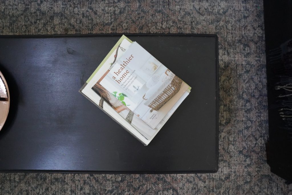 Coffee Table Books displayed on antique coffee table
